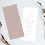 Rosa Elegant Simple Taupe White Monogram Menükarte<br><div class="desc">*Teil einer Sammlung</div>