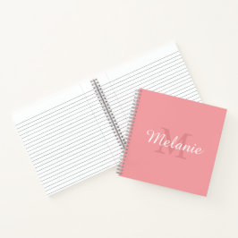 Rosa Elegant und Personalisiertes Monogramm Notizbuch