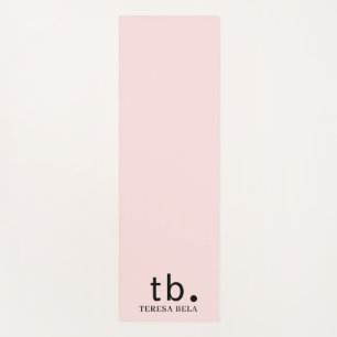 Rosa Elegant Weiblich Minimal Monogramm-Stil Yogamatte