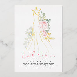 Rosa Elegante Blume Brautparty Folieneinladung