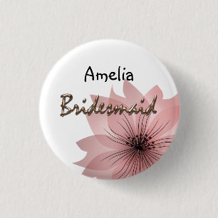 Rosa elegante Blume Button