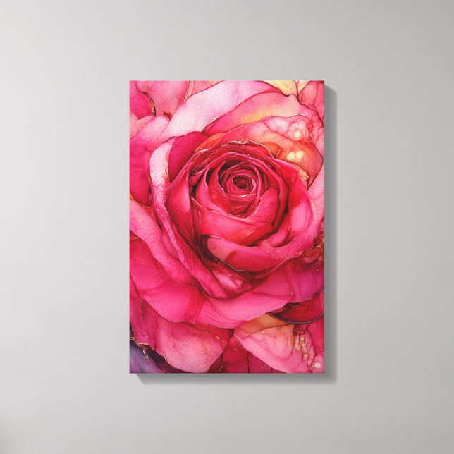 Rosa, elegante Blume Leinwanddruck (Vorderseite)