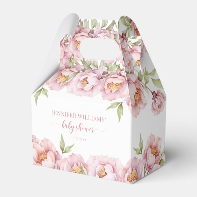 Rosa elegante Blumendusche Bonbons Geschenkbox Geschenkschachtel (Vorderseite)