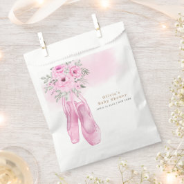 Rosa Elegante Blütenballerina Schuhe Babydusche Geschenktütchen