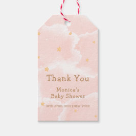 Rosa Elegante Cloud Nine Stars Girl Babydusche Geschenkanhänger