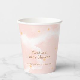 Rosa Elegante Cloud Nine Stars Girl Babydusche Pappbecher
