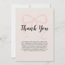 Rosa elegante Coquette Bogen Vielen Dank