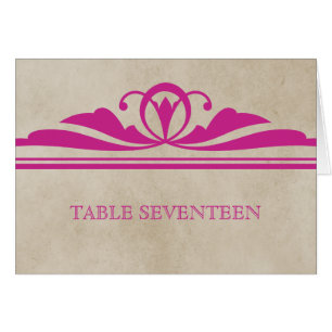 Rosa Elegante Deko Tischnummer Card