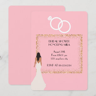 ROSA ELEGANTE HOCHZEITSPAAR-EINLADUNG EINLADUNG