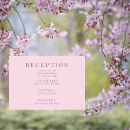 Rosa Elegante Hochzeitsstiftung Empfang Begleitkarte