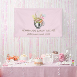 Rosa elegante minimale Bäckerei-Gebäck Banner
