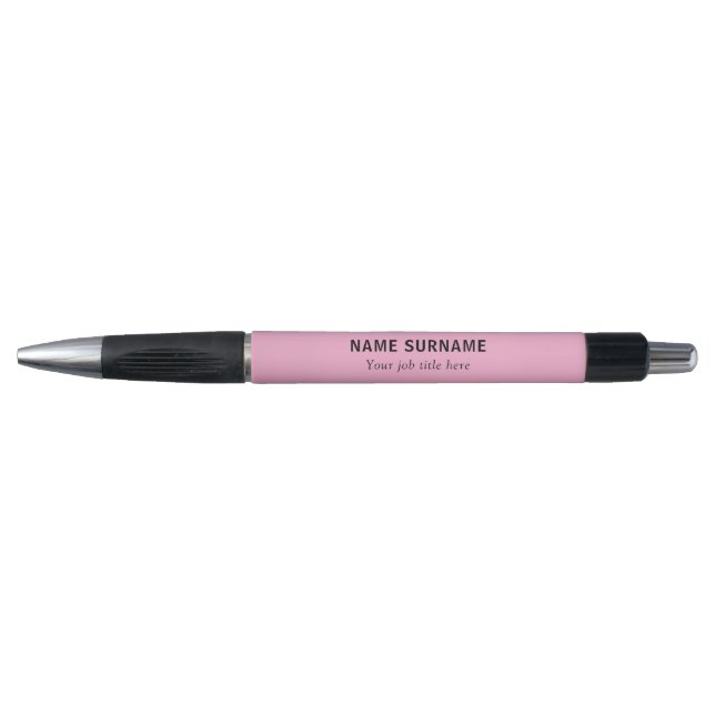Rosa Elegante Moderne Namens Titel Design Stift (Vorderseite)