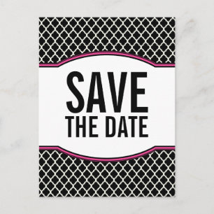 Rosa Elegante Quartieren Save the Date Postkarte