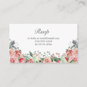 Rosa Elegante Quinceañera UAWG Enclosure Card Begleitkarte