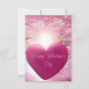 Rosa elegante Schrift   Frohe Valentinstagskarte Karte