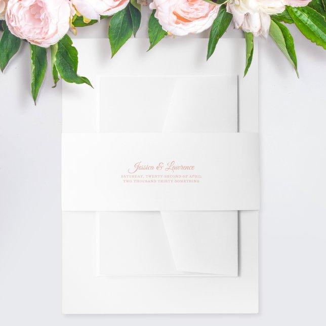 Rosa Elegante Script Hochzeit Einladungsbanderole (Von Creator hochgeladen)