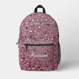 Rosa elegante simulierte schimmernde Partikeleffek Bedruckter Rucksack