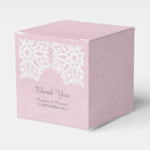 Rosa elegante Spitzendeckchen-Geschenkboxen Geschenkschachtel