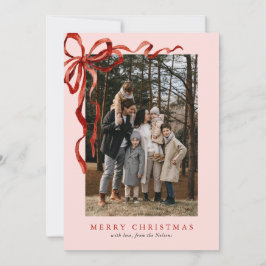 Rosa Elegante Wasserfarbe Roter Bund Weihnachten 2