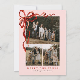 Rosa Elegante Wasserfarbe Roter Bund Weihnachten 4