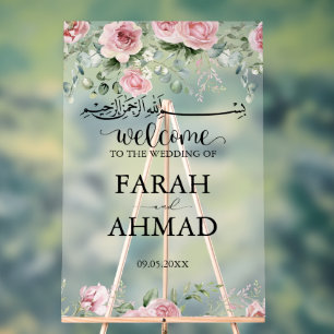 Rosa eleganter islamischer Hochzeitstil Acrylschild