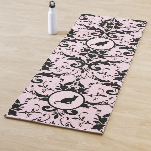 Rosa elegantes Cat Damask Muster Yogamatte