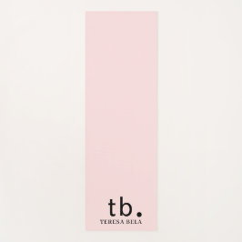 Rosa Elegantes Feminines Minimal Monogramm-Stil Yogamatte
