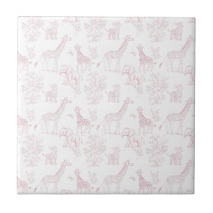 Rosa elegantes Safari-Toile-Vintage-Design Fliese