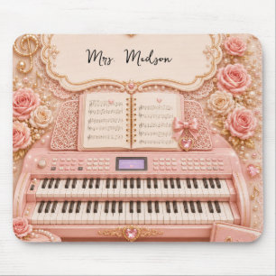 Rosa elektronische Orgel-Musik-Lehrer-Mauspad Mousepad