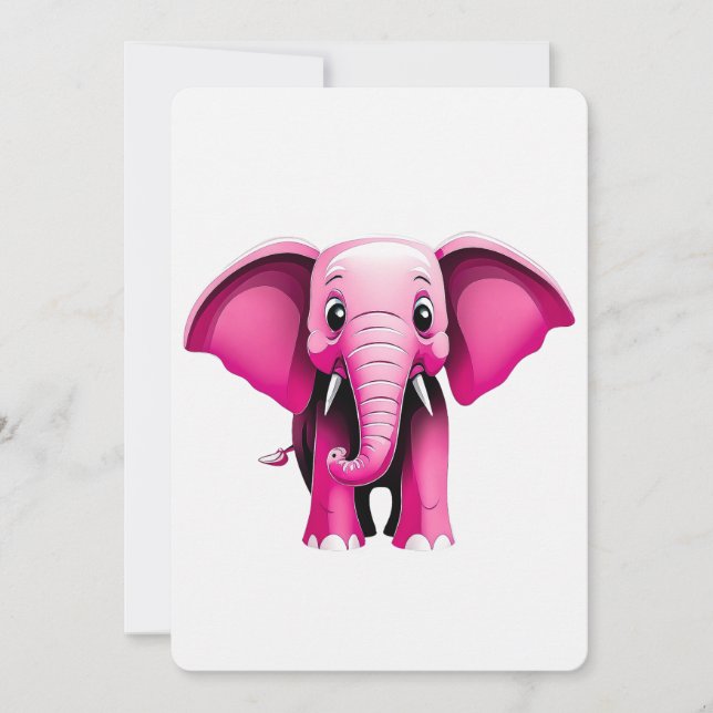 Rosa Elephant Art Card (Vorderseite)