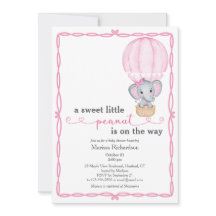 Rosa Elephant Baby Girl Dusche Einladung