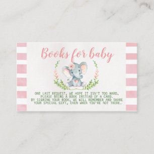 Rosa Elephant Babydusche Buchungsanfrage Begleitkarte