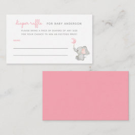 Rosa Elephant Babydusche Windelwanne Begleitkarte