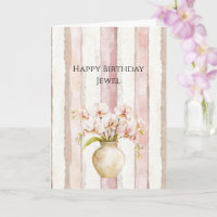 Rosa Elfenbein Creme Streifen Rosa Orchideen Gebur