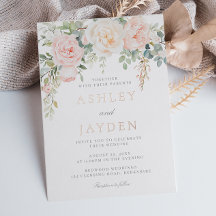 Rosa Elfenbein & Roségoldfolie Hochzeit
