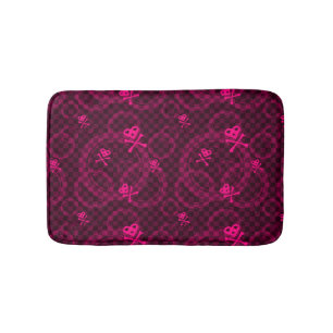 Rosa Emo Muster mit Kreisen Badematte