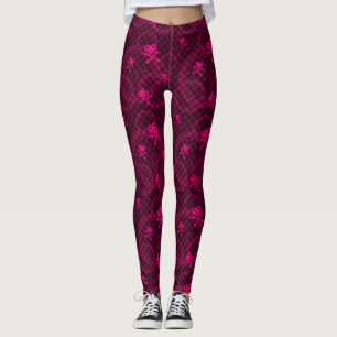 Rosa Emo Muster mit Kreisen Leggings