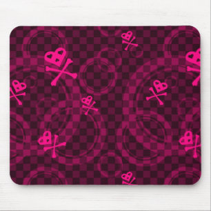 Rosa Emo Muster mit Kreisen Mousepad