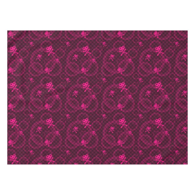 Rosa Emo Muster mit Kreisen Tischdecke (Vorderseite (Horizontal))