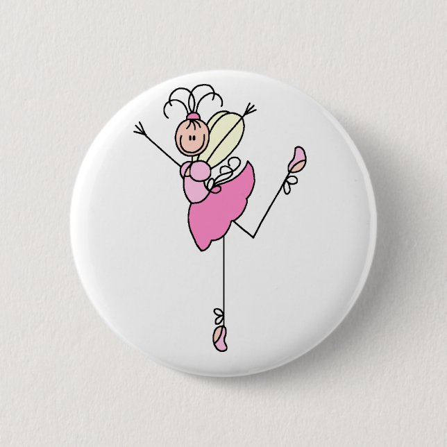 Rosa Engel Ballerina Knopf Button (Vorderseite)