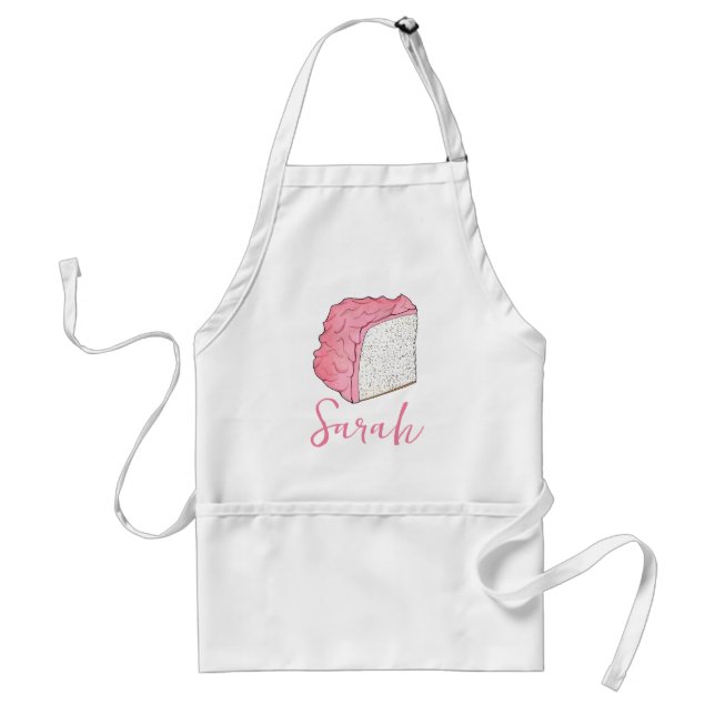 Rosa Engel Food Cake Slice Backen Personalisiert Schürze (Vorne)