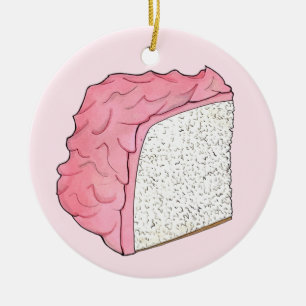 Rosa Engel Food Cake Slice Backen Retro Dessert Keramik Ornament