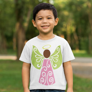 Rosa Engel Grün Swirbelwinge Spirituelle Dekorativ T-Shirt