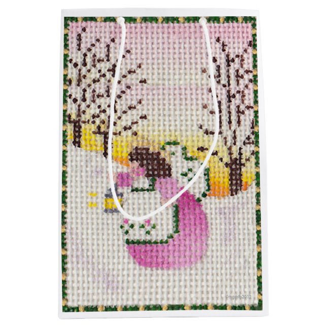 Rosa Engel-Tasche Mittlere Geschenktüte (Vorderseite)