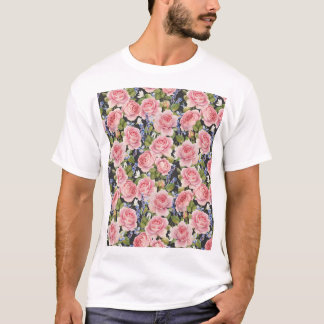 Rosa englische Rose: Dunkle Wasserfarbe T-Shirt