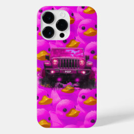 Rosa Enten mit einem rosa 4x4 Truck iPhone Case 14 Pro Max Hülle