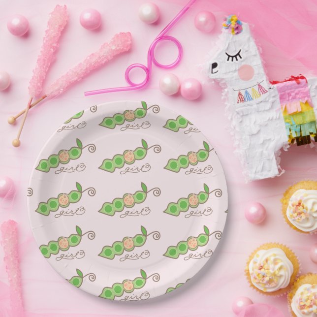 Rosa Erbse ein im Pappteller (Party)