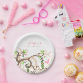 Rosa Erbse ein im Pappteller