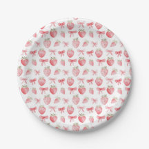 Rosa Erdbeer-Schleifen-Geschenkpapier Coquette