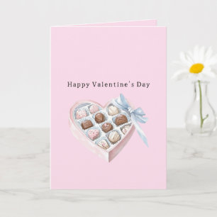 Rosa Erdbeer Schokolade Braune Herzen Karte